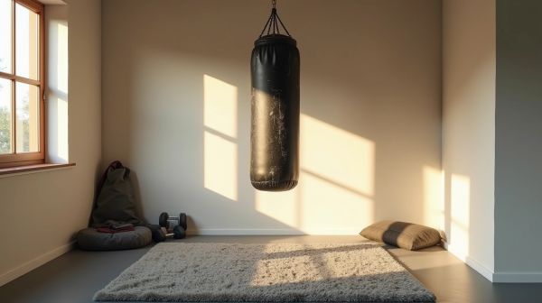 Garage transformé en salle : fixer un sac de frappe sans tout arracher